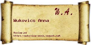 Wukovics Anna névjegykártya