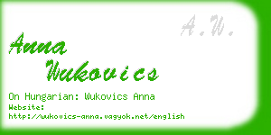 anna wukovics business card